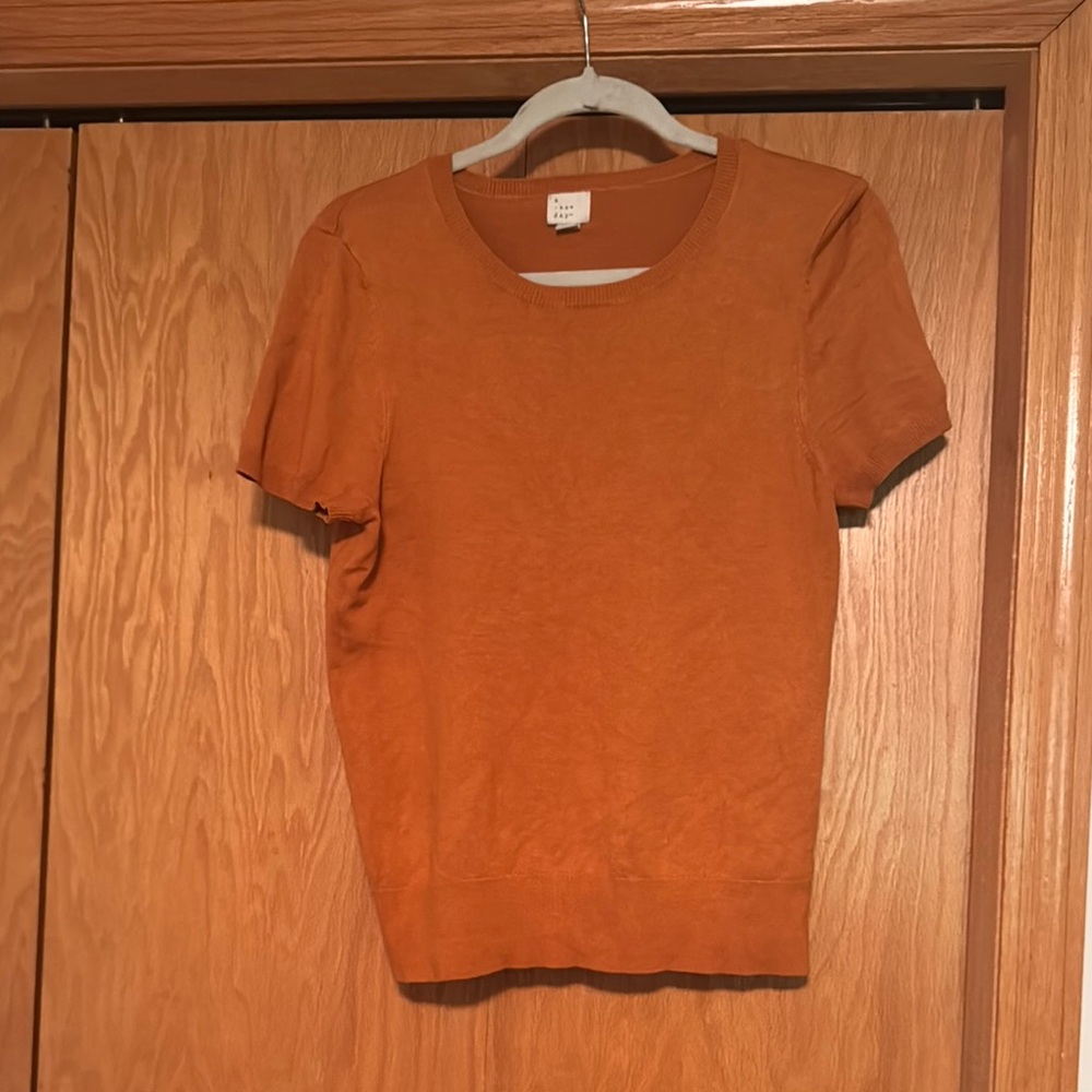 a new day Orange Short Sleeve Sweater size L